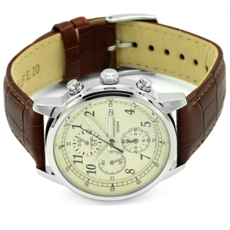 Seiko Men's Chronograph Beige Dial Watch | SNDC31P1